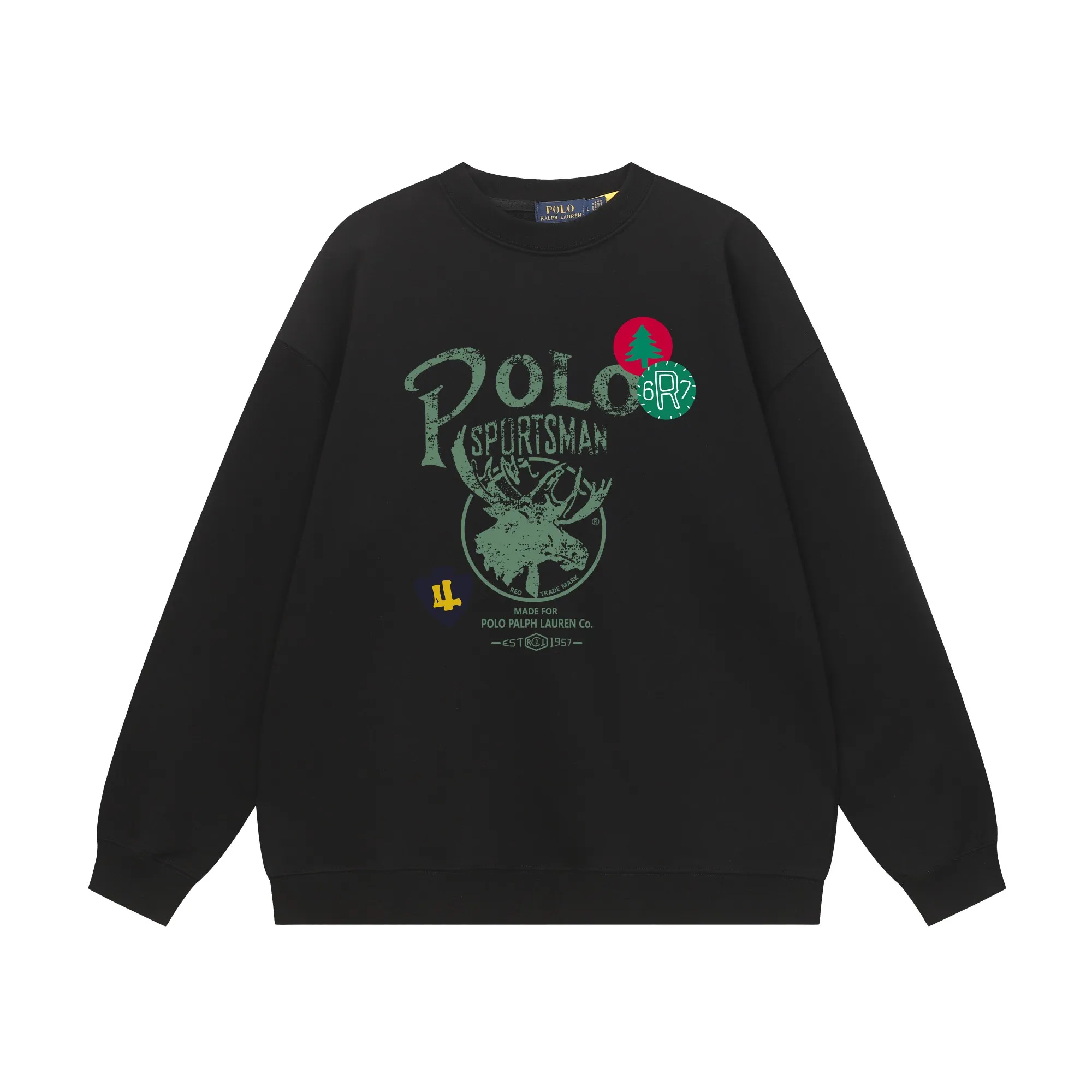 P200 Long-term stock] RalphLauren/Ralph Lauren 2025 autumn and winter new bear letter print 420g heavy large terry sweatshirt Ralph Lauren's age-reducing item, the coat fabric is made of 85% cotton ➕15% polyester, which not only retains the softness, comfort and breathability of cotton, but also adds the wear resistance and wrinkle resistance of polyester fiber, making the clothes more durable and easy to care for. Even in slightly cooler weather, you won't feel stuffy when wearing it. This kind of fabric has a natural crisp feel and is not easy to pill or deform. The bear on the chest is printed with English letters. It is full of color, full of three-dimensionality, and lifelike, adding a bit of liveliness and interest to the whole sweatshirt. There is no pressure to dress, regardless of age or gender. Complete accessories! Color: black, white, navy blue, light floral gray Size: M-L-XL-XXL
